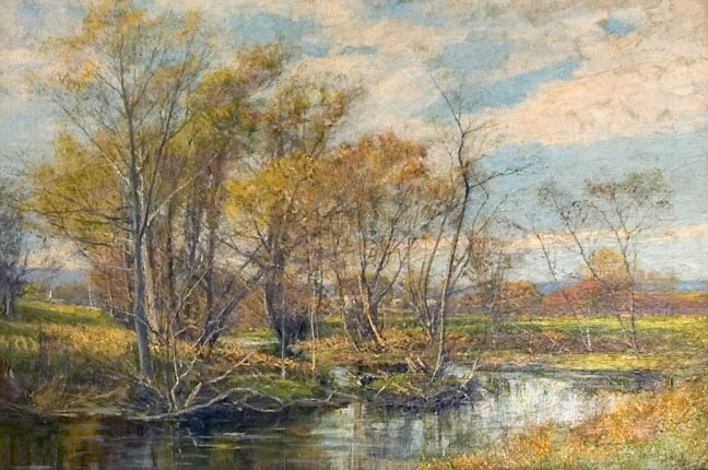 “New England Landscape with Stream”