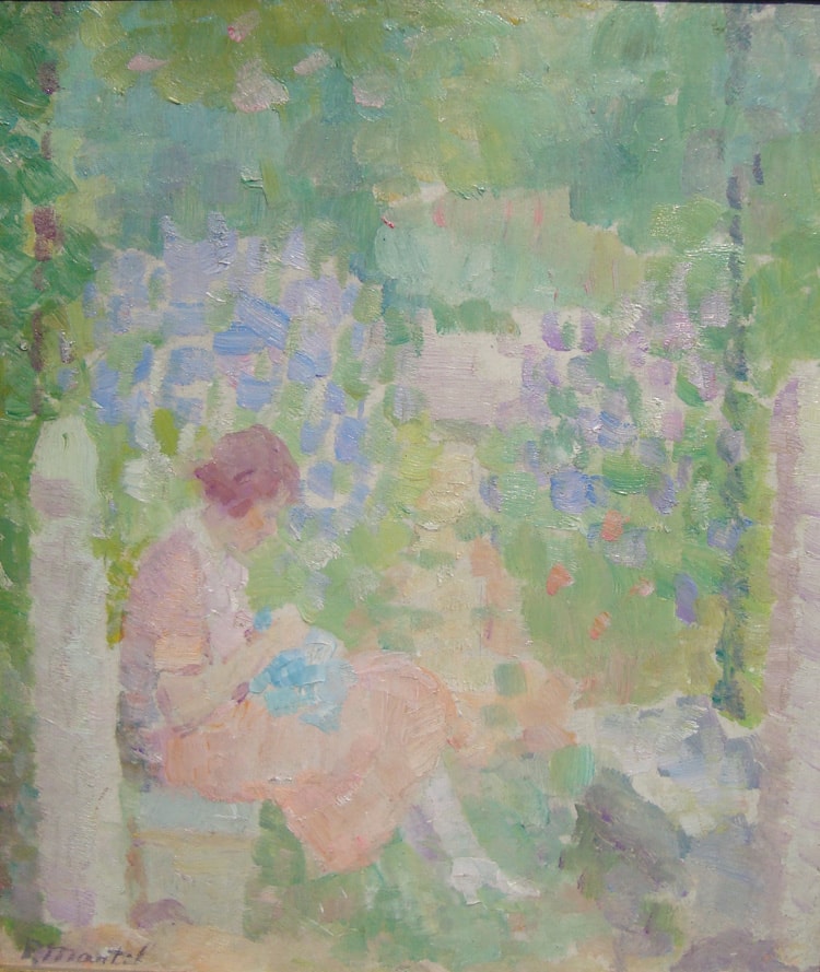 “Sewing in the Garden”