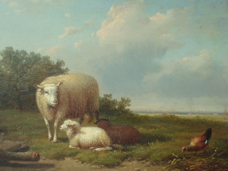 Joseph Van Dieghem's “Sheep in Field”