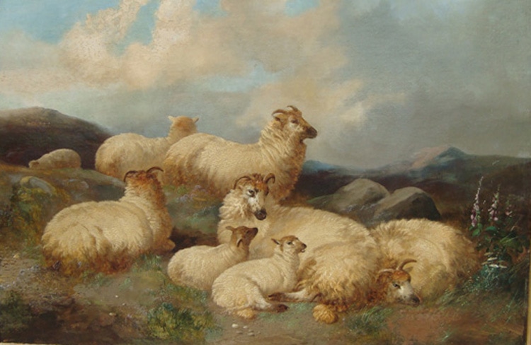 “Sheep in a Moorland Landscape”
