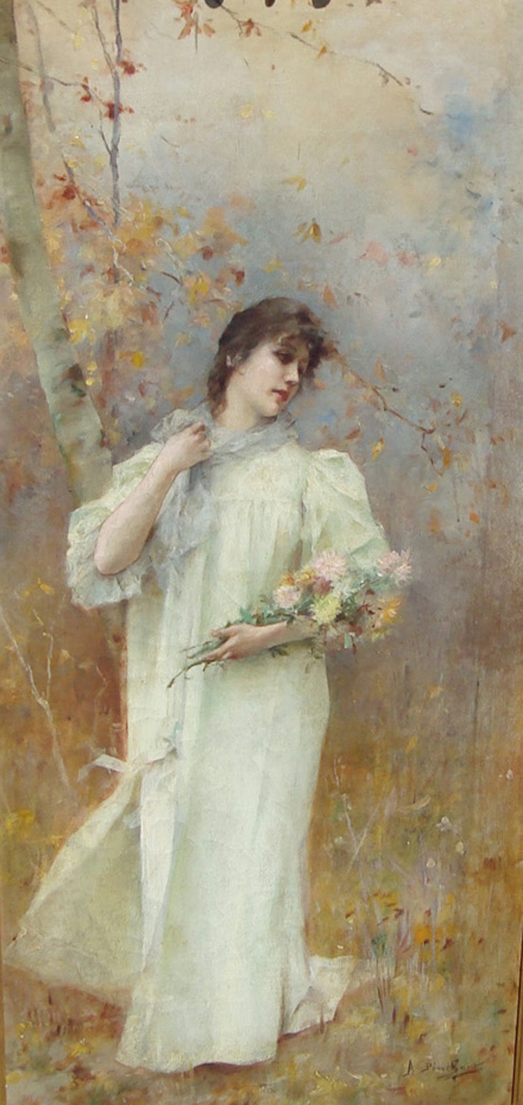“Lady in Field with Flowers”