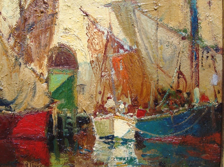 “Venetian Boats” Available at Stanford Fine Art Gallery in Nashville TN