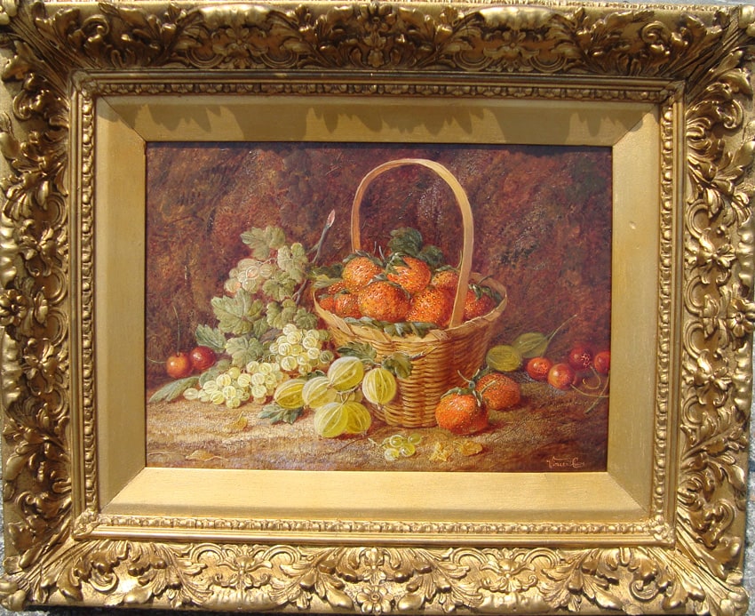 “Basket of Strawberries and Currants”