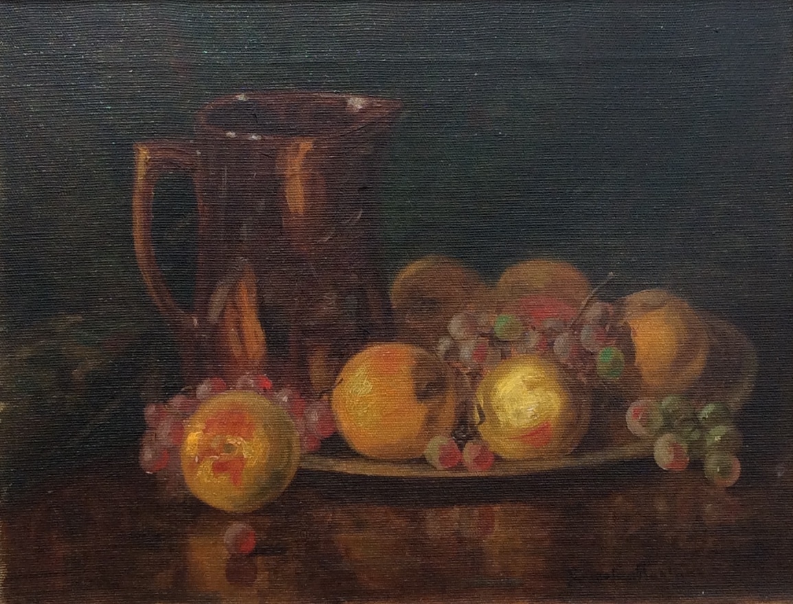 “Still Life with Peaches and Grapes”