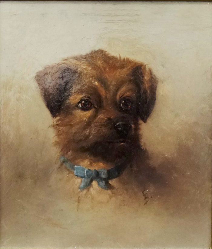 “Terrier with a Blue Bow”