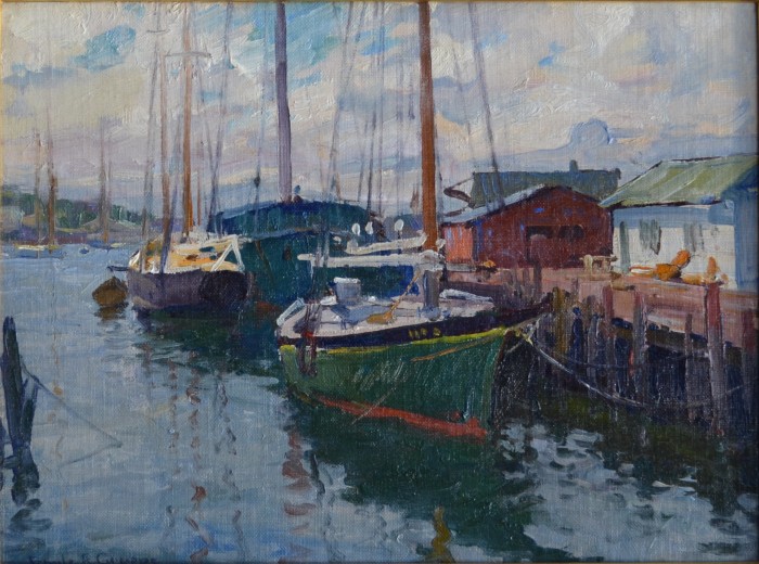 Emile Albert Gruppe's “Boats in Dock, Glouchester”